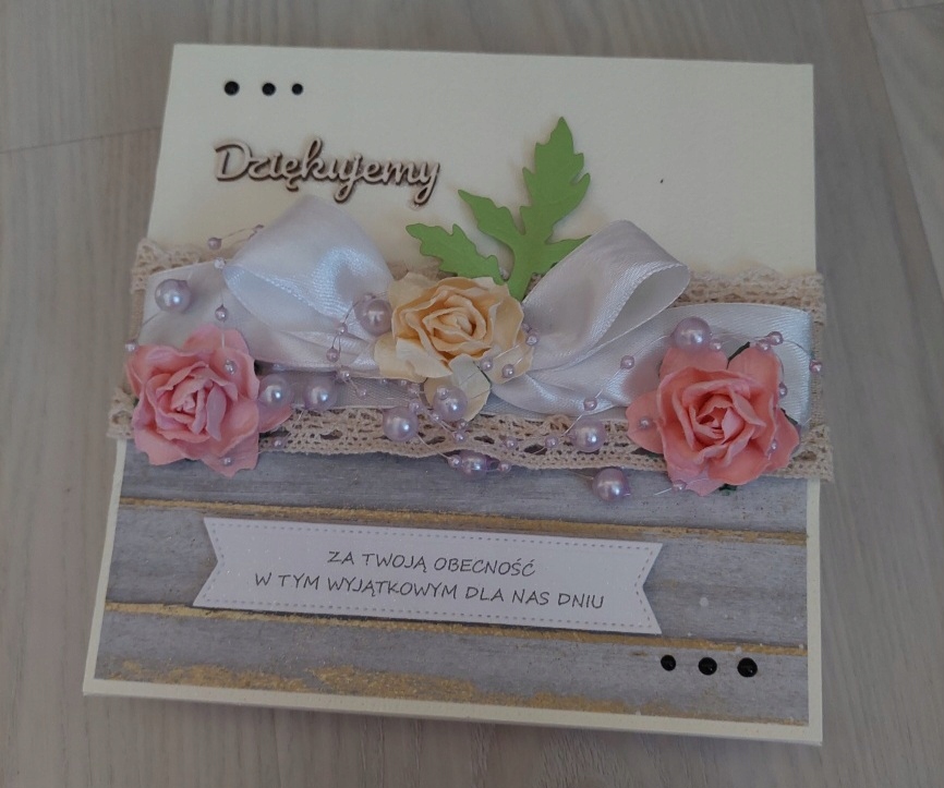 Přání ručně vyrobené poděkování svědkyni v krabičce