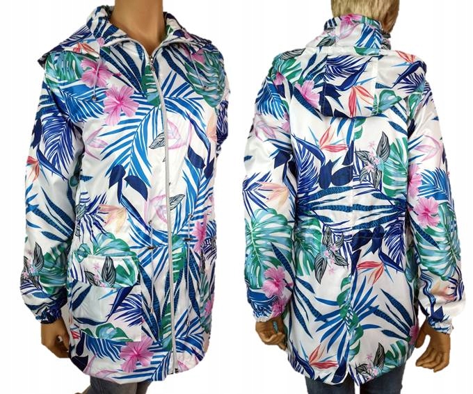 KURTKA PRZECIWDESZCZOWA WIATRÓWKA KWIATY 2XL 48 50 Materiał dominujący poliester