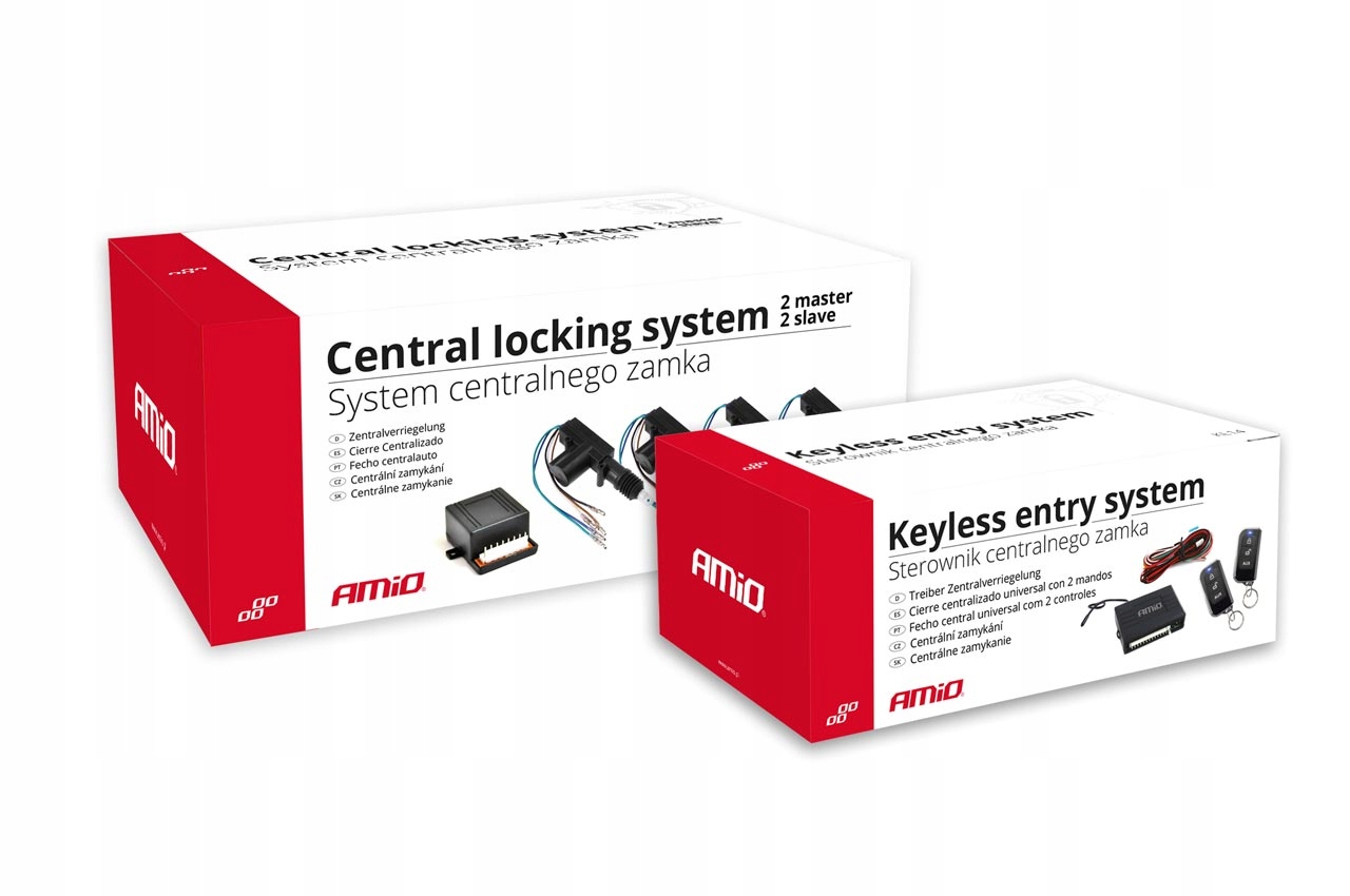 Zestaw centralnego zamka z pilotami 2Master+2Slave Producent części Amio
