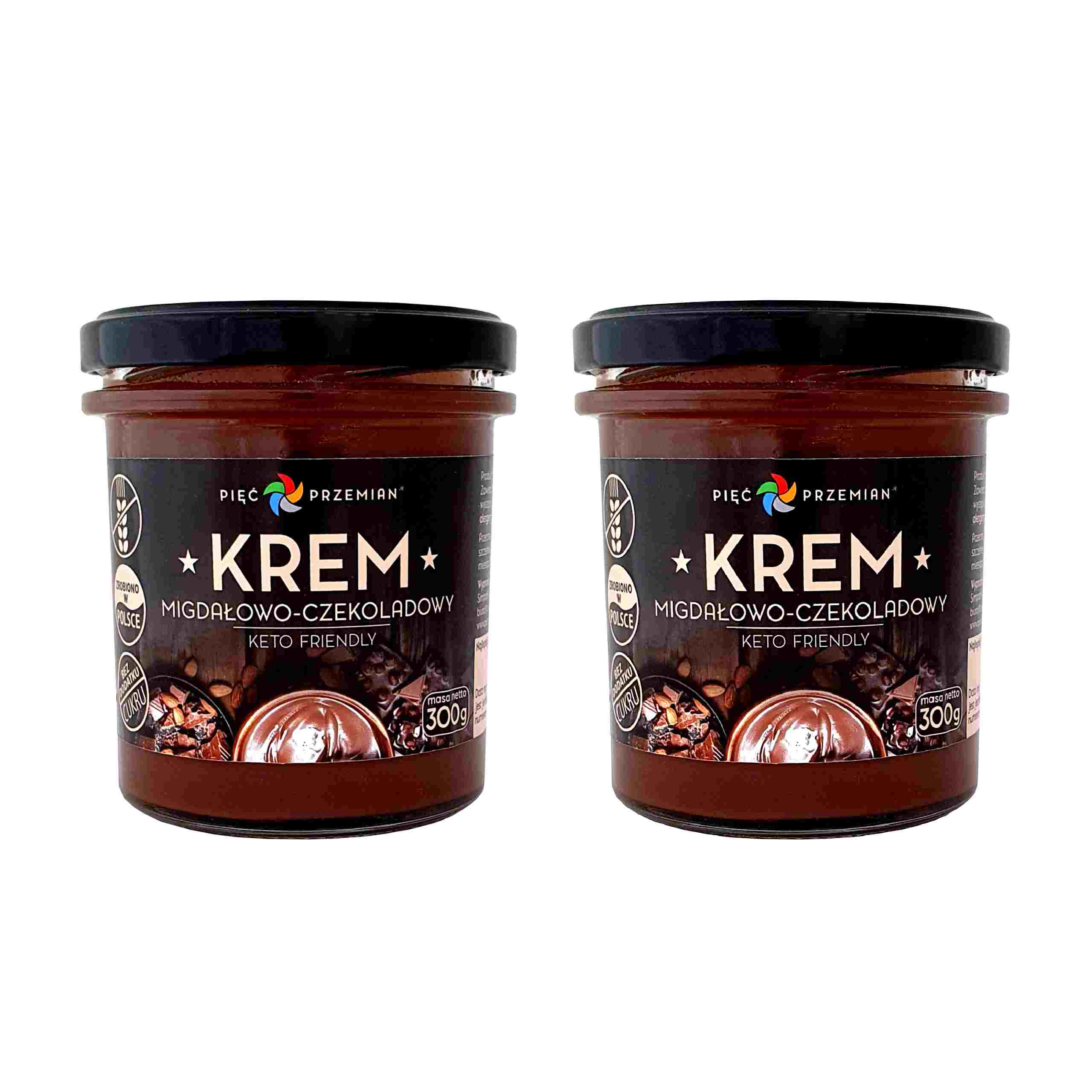 2x Krem Migdałowo Czekoladowy Bez Dodatku Cukrów Bezglutenowy Keto 300 g