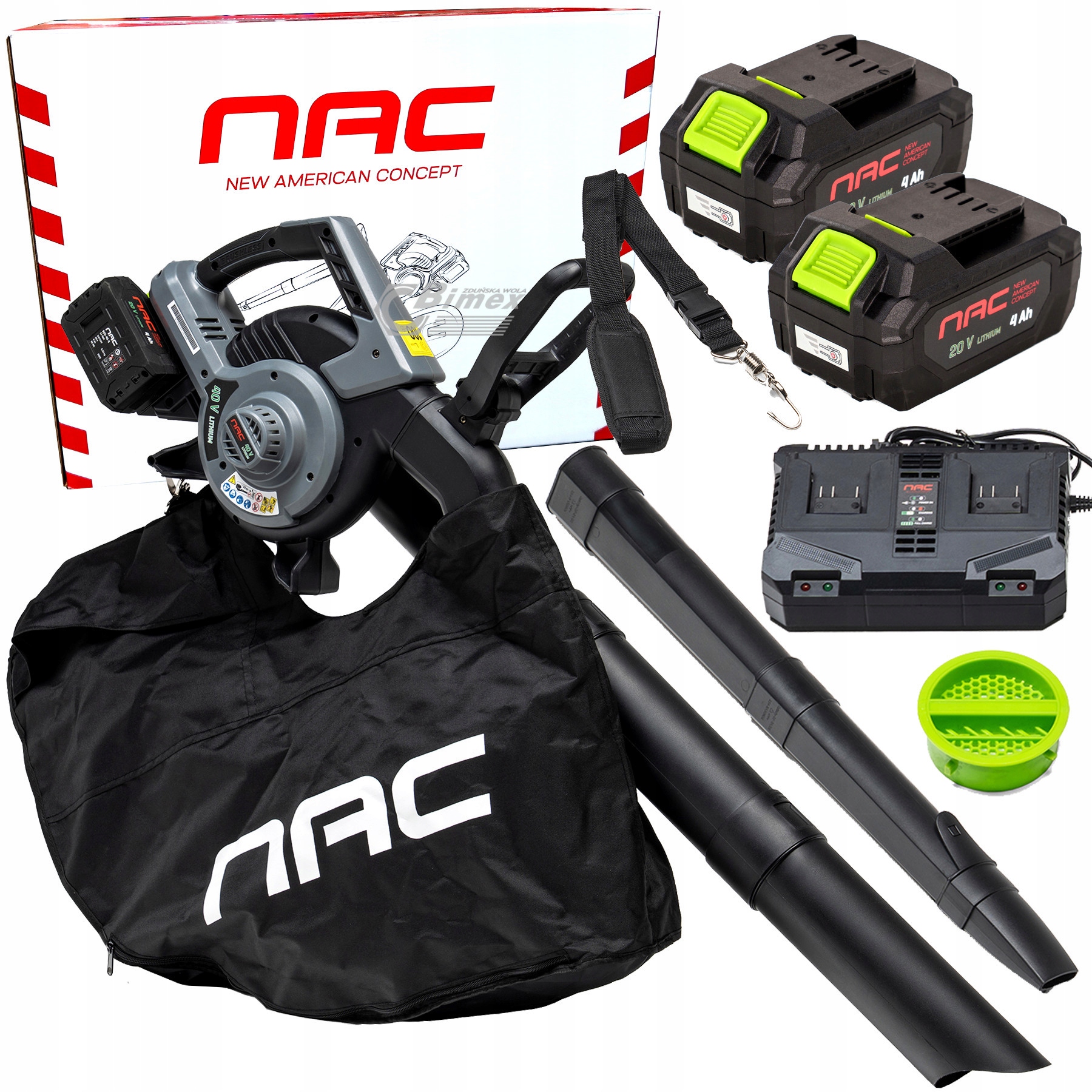 Odkurzacz do liści akumulatorowy Nac VBB40-2B40-S 2 x 4,0 Ah Ładowarka
