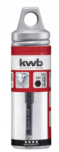 Wiertło diamentowe do ceramiki, płytek, gresu 6mm na wkrętarkę KWB