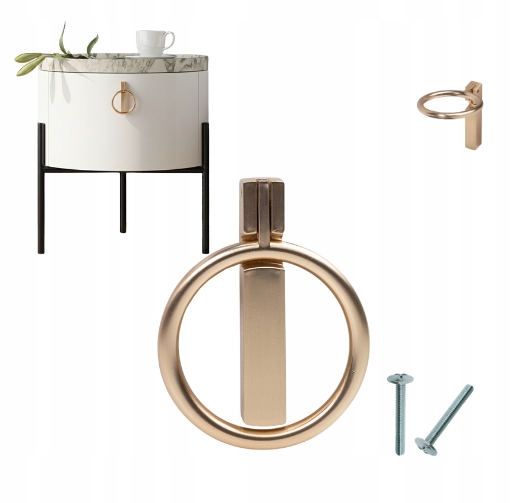 ZŁOTY UCHWYT KOŁATKA, Uchwyt meblowy ROUND, ZŁOTO AKS