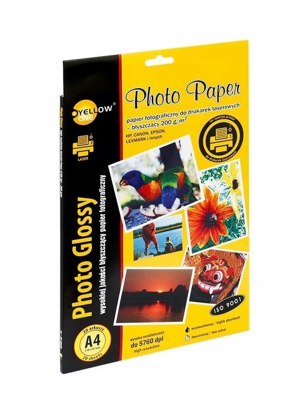 Papier foto A4/20ark błyszczący 200g Laser Yellow
