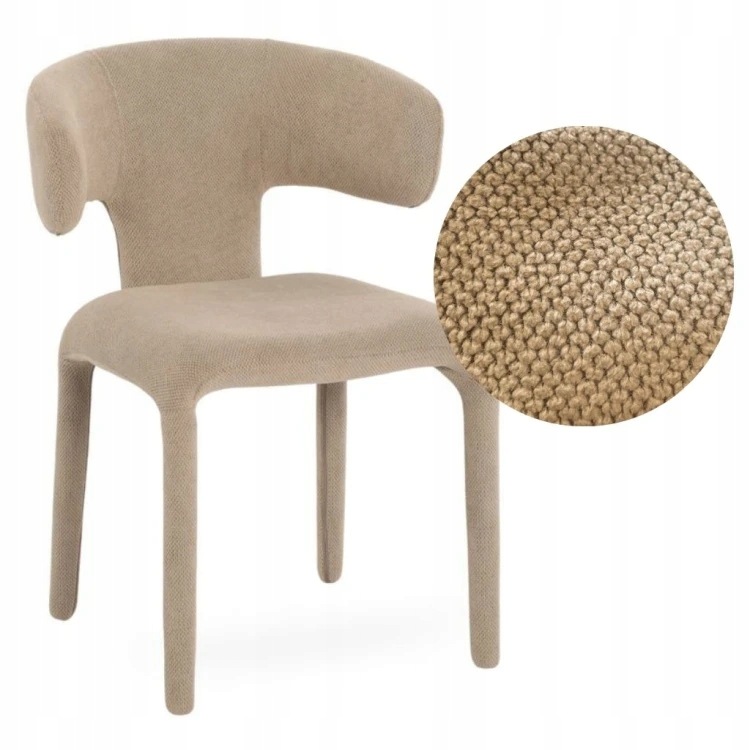 Křeslo Divo Tmavě béžová Čalouněné Designové Moderní do jídelny
