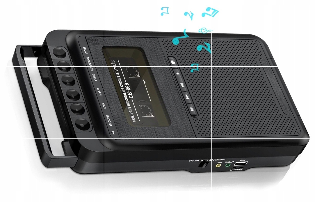 Konwerter nagrań kasetowych na cyfrowe CR-669 przenośny magnetofon kasetowy