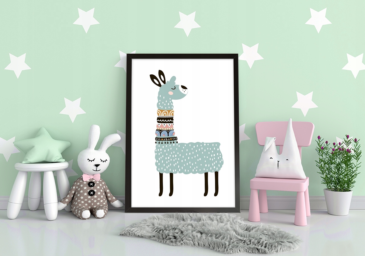 OBRAZ PLAKAT W RAMIE A4 cm Alpaka PD253 Marka inna marka