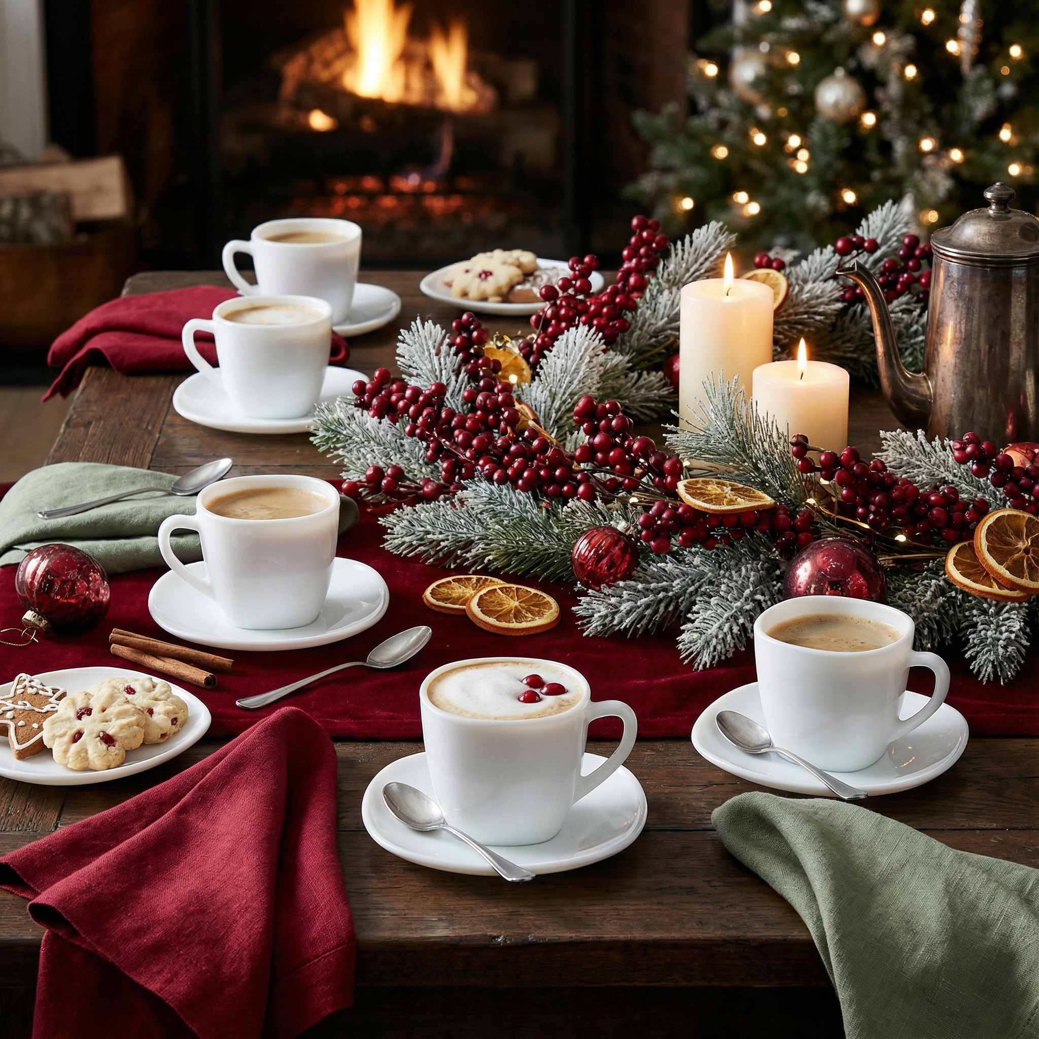 Šálky na kávu Kávový servis pro 12 osob s podšálky Sada šálků