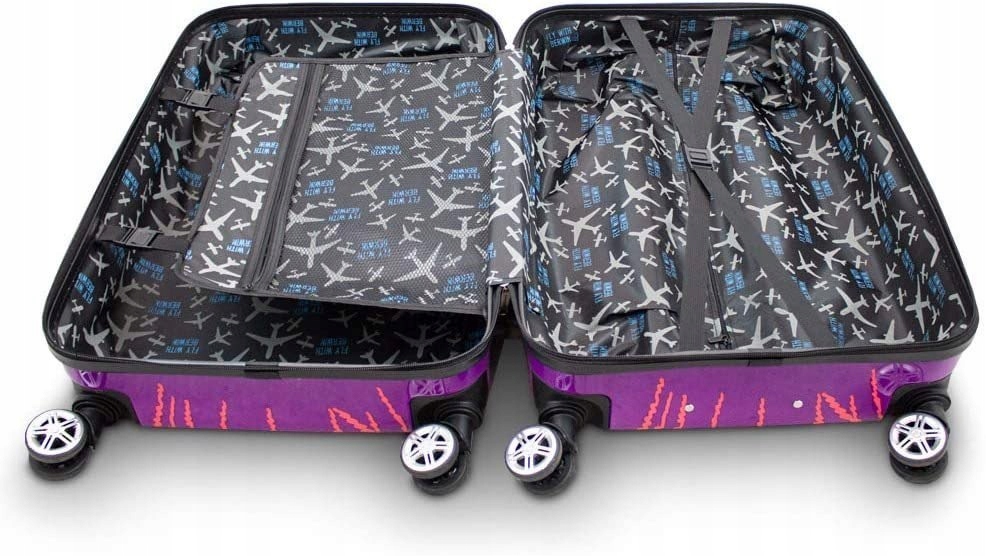 ZESTAW KOMPLET NOWOCZESNYCH WALIZEK 3D PODRÓŻNYCH M L XL WALIZKI FLAMINGO Rodzaj twarda