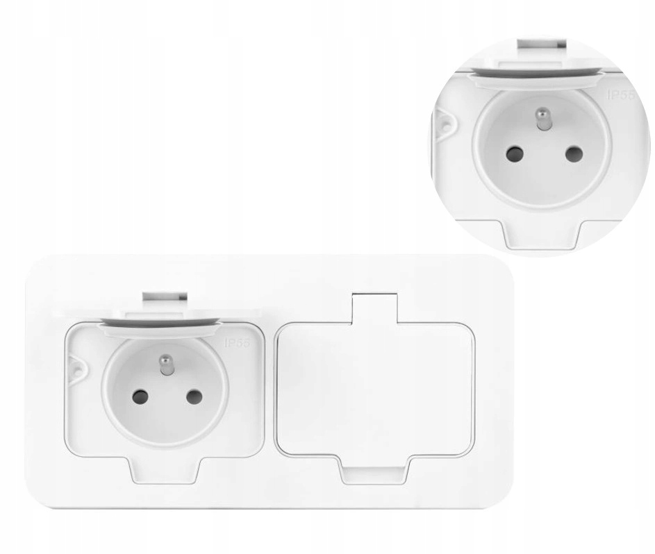 Orno Hermetyczne Gniazdo Elektryczne Podwójne 2x230V Wbudowane w Blat IP55