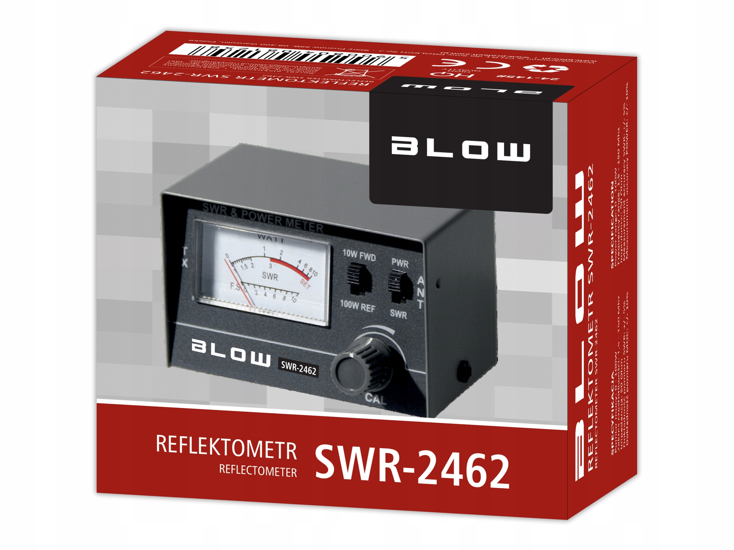 REFLEKTOMETR MIERNIK SWR CB KABEL 1,5 - 150 MHz ZESTAW KABEL Marka Blow
