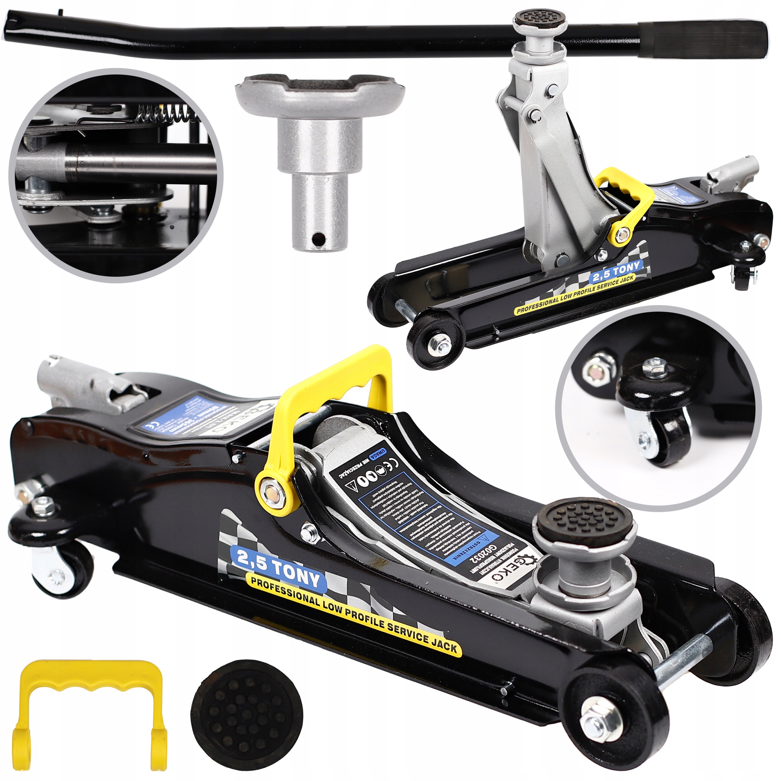 PODNOŚNIK SAMOCHODOWY LEWAREK ŻABA 2,5T GUMA NISKI