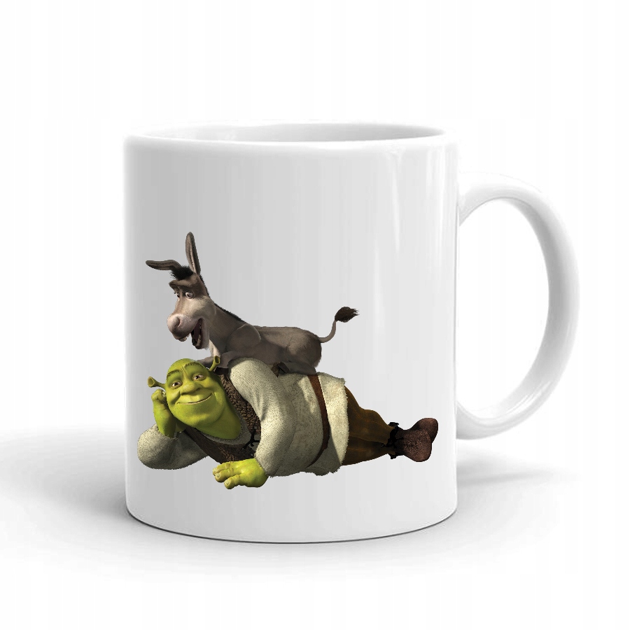 

Kubek Biały Nadruk Wzór Osioł Shrek 01