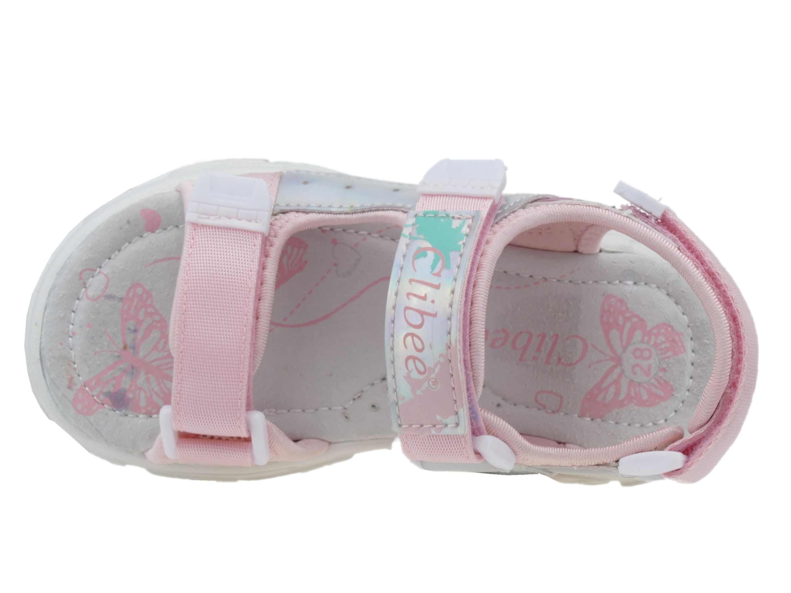 SANDAŁY DZIEWCZĘCE BUTY DZIECIĘCE SPORTOWE SANDAŁKI NA RZEPY R. 26 Materiał skóra ekologiczna