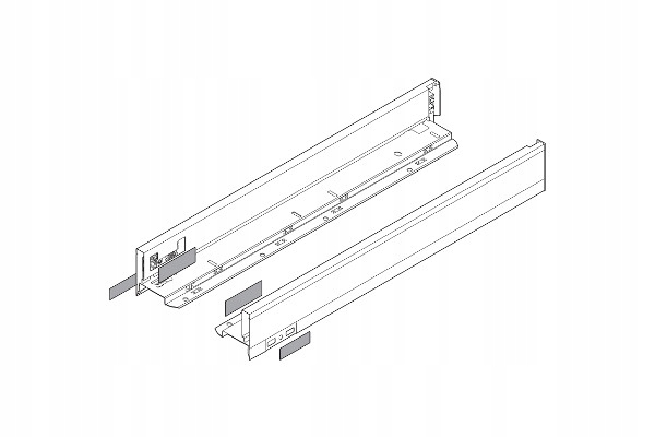 Blum 770N5502S Legrabox Pure, boky zásuvky vysoké „n“, NL=550 mm, ocelové,