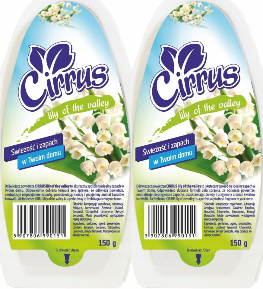 

Cirrus Odświeżacz żel 150g lily of the valley x 2