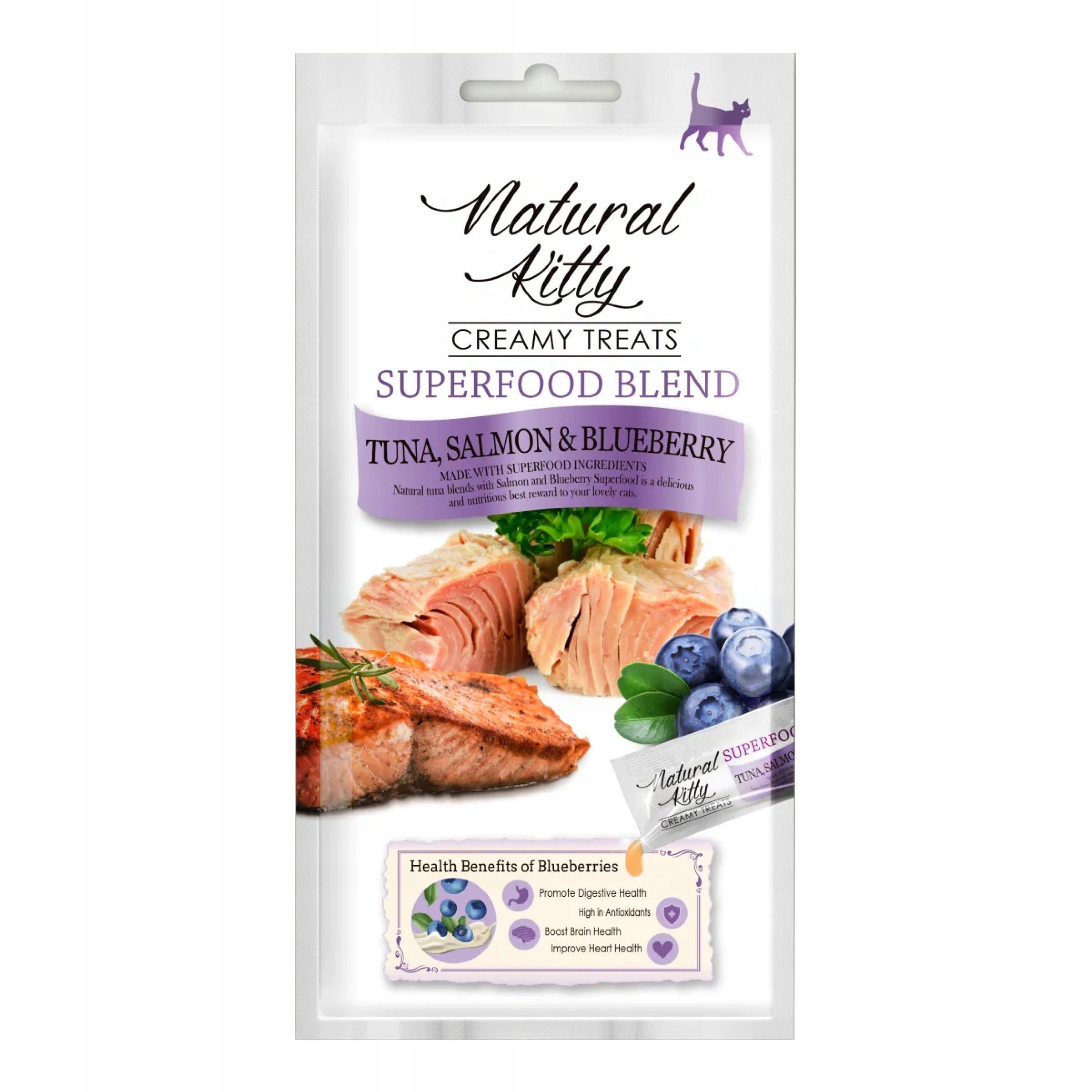 Levně Natural Kitty Premium krémový pamlsek pro kočky s tuňákem a lososem 12x48g