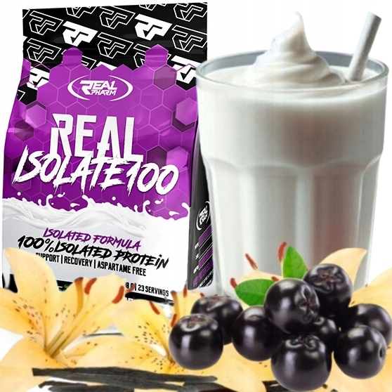 Bílkovina Wpi Izolat bez cukru Real Pharm Real Isolate 100 700 g Vanilka Jahoda