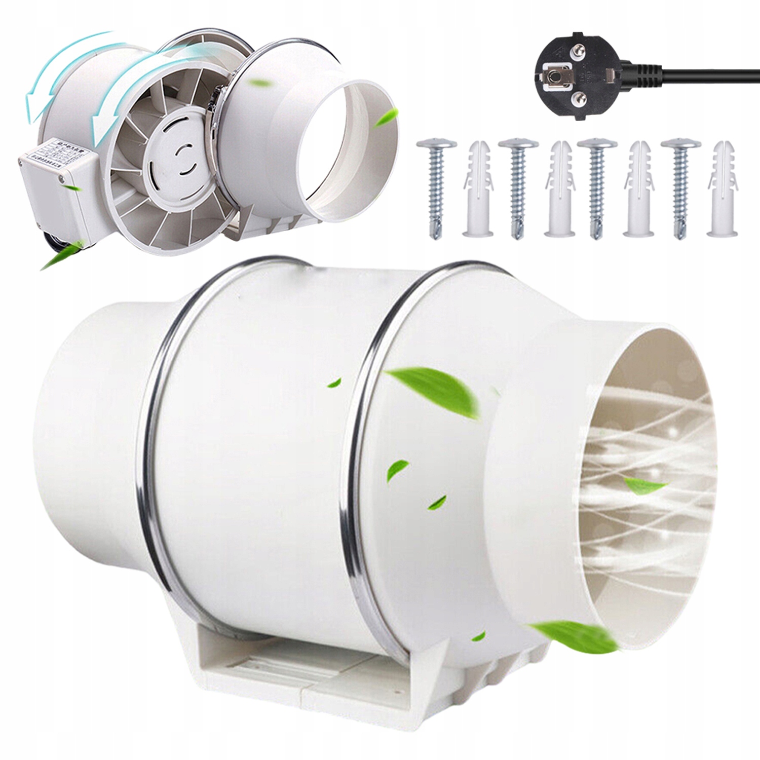 Výkonný Kanálový Odsávací Ventilátor 100 MM IP44 Voděodolný 40 W Do Sprchy