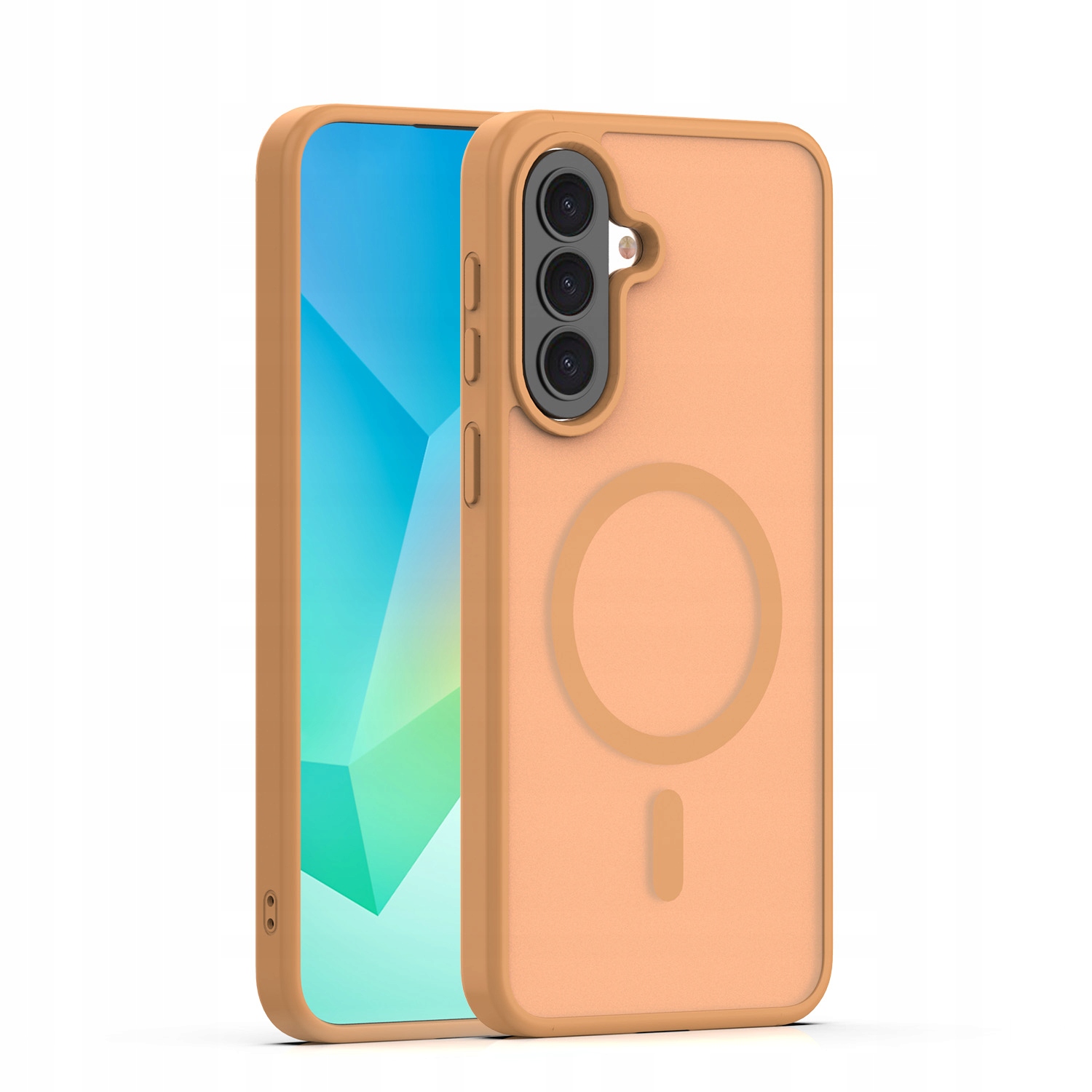 Nakładka Mag Matt do Samsung Galaxy A37 5G brązowa big hole Tfo