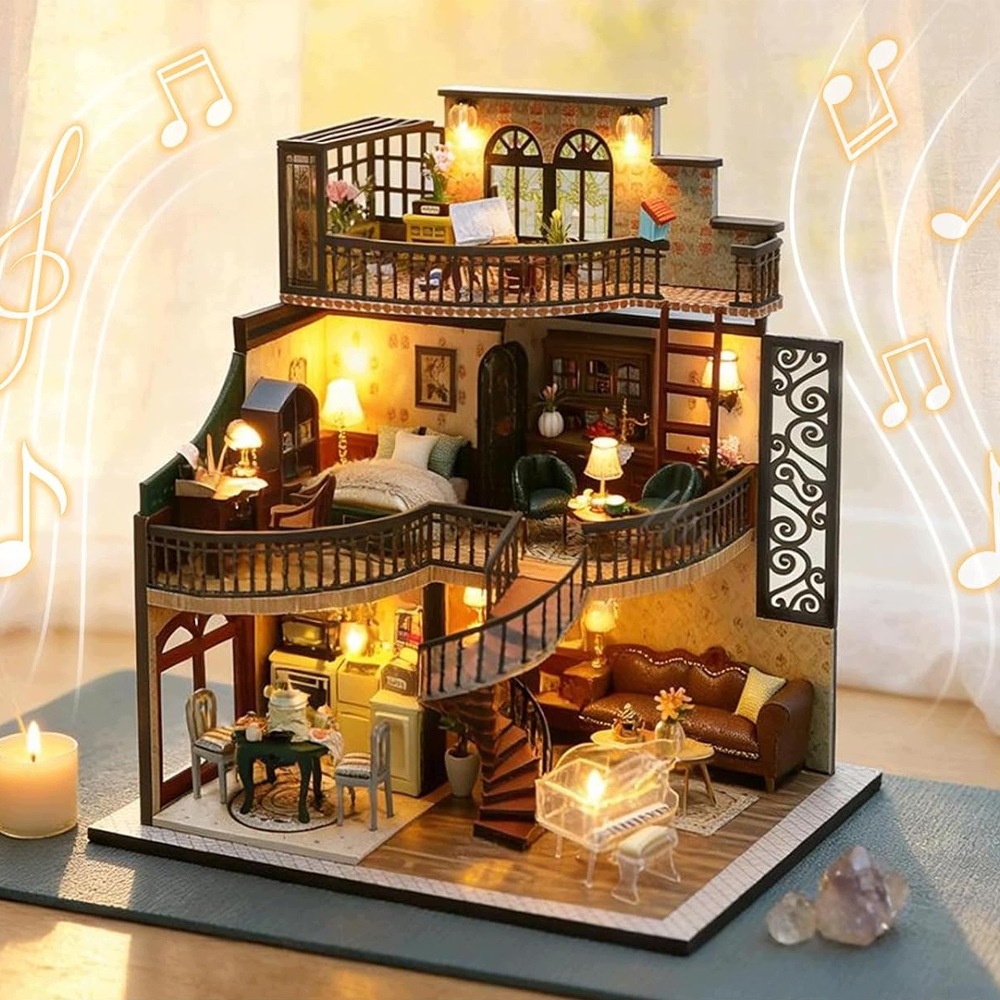 Model 3D Domek Dla Lalek Drewniany Edukacyjny Interaktywny Samotny Do Domku