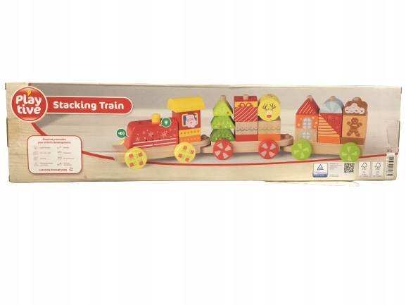 Drewniana Kolejka Pociąg z klockami 18m +