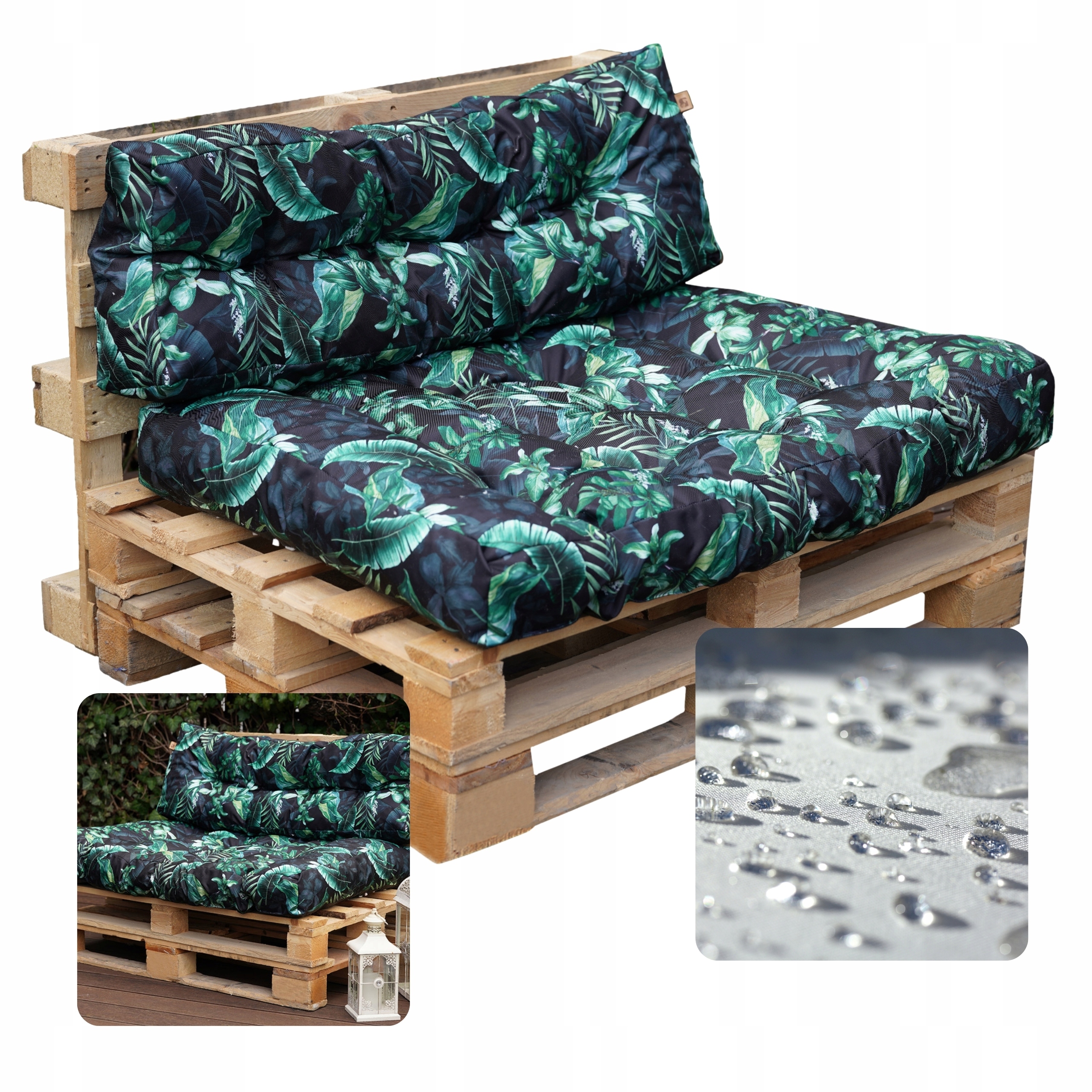 Záhradné vankúše Set na euro palety nábytok Prešívaný Vodotesný 120x80