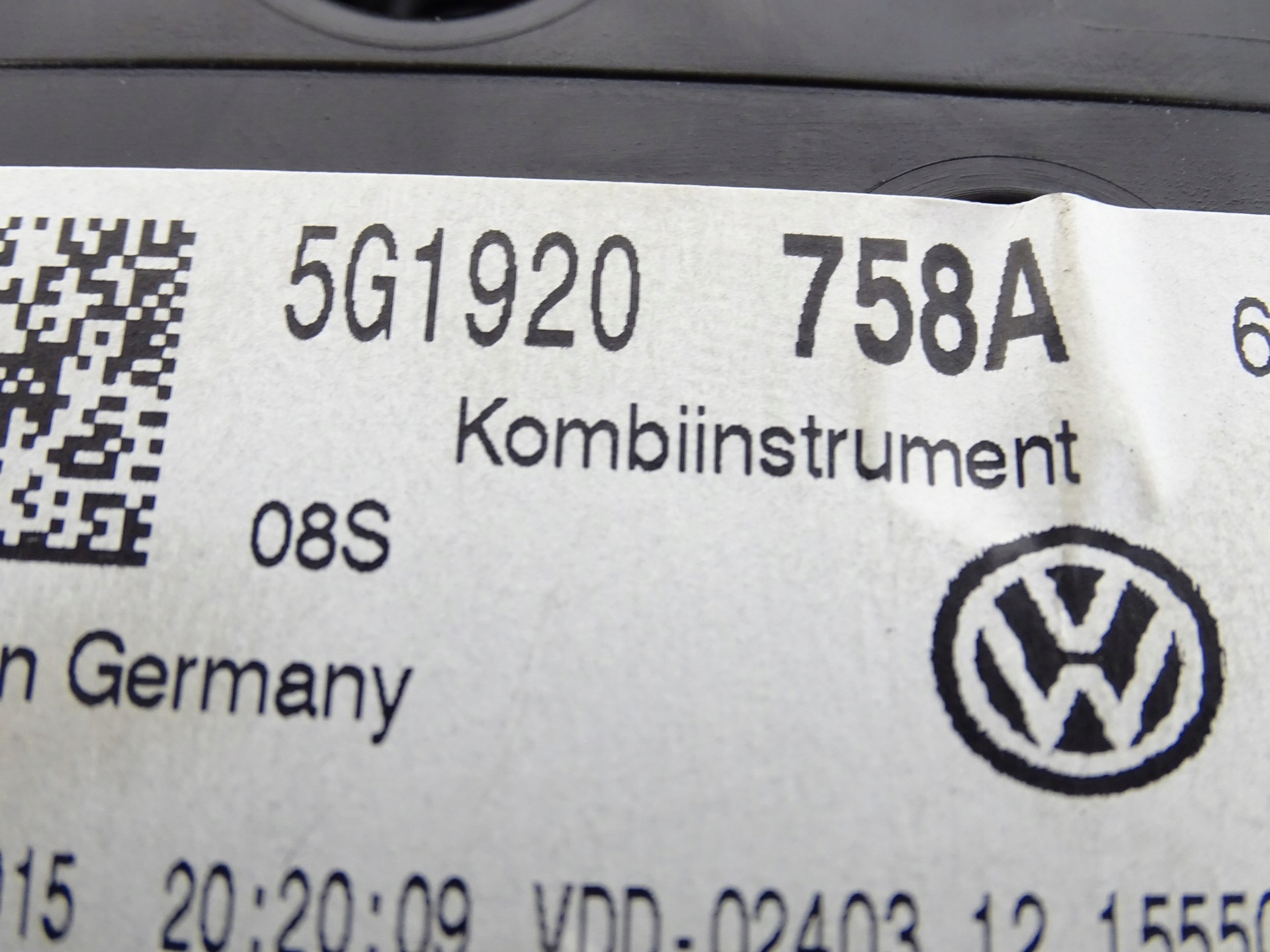 dials clock dials VW GOLF VII R-LINE EUROPA 5G1920758A