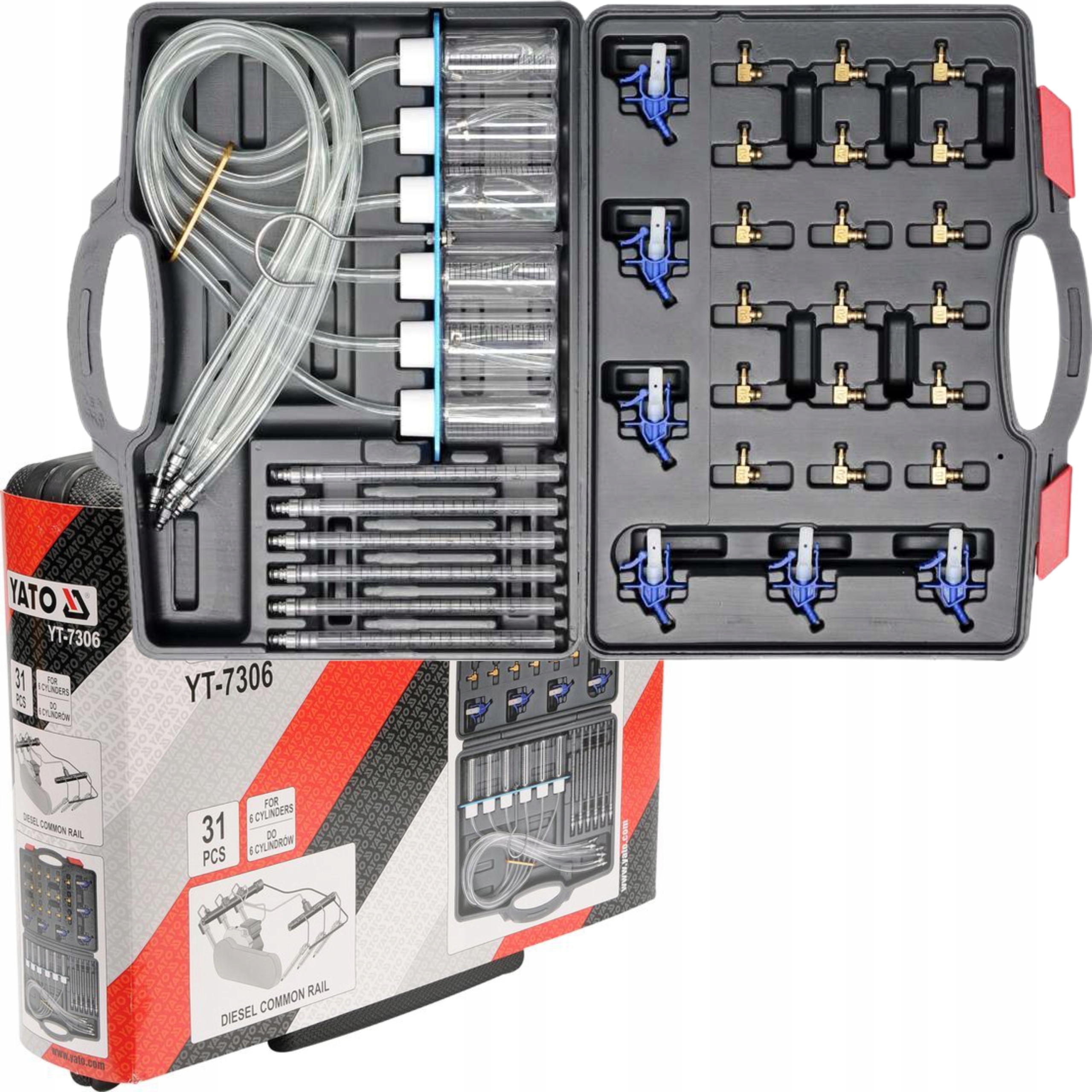 YATO ZESTAW DIAGNOSTYCZNY DO WTRYSKIWACZY DIESEL COMMON RAIL YT-7306