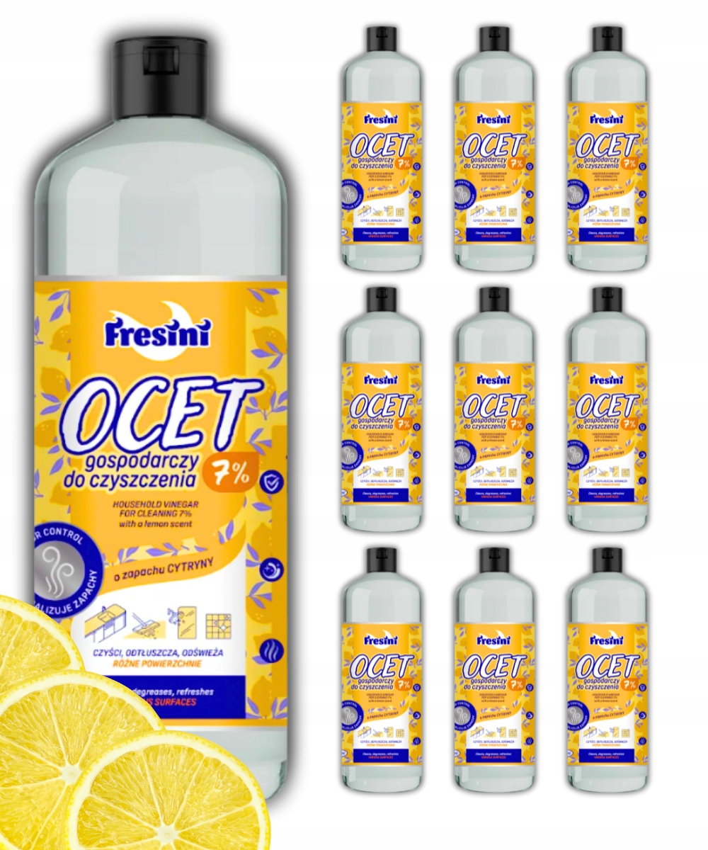 Levně Ekonomický ocet na čištění 7% Citron, Sada 10 x 1L