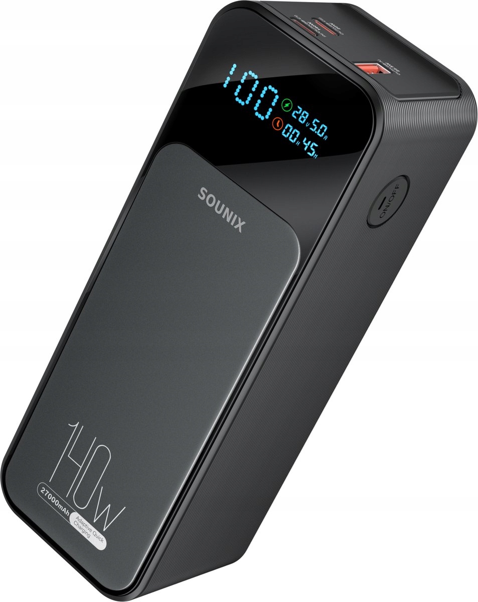 Powerbank SOUNIX 30000 mAh czarny Sklep, Opinie, Cena w Allegro