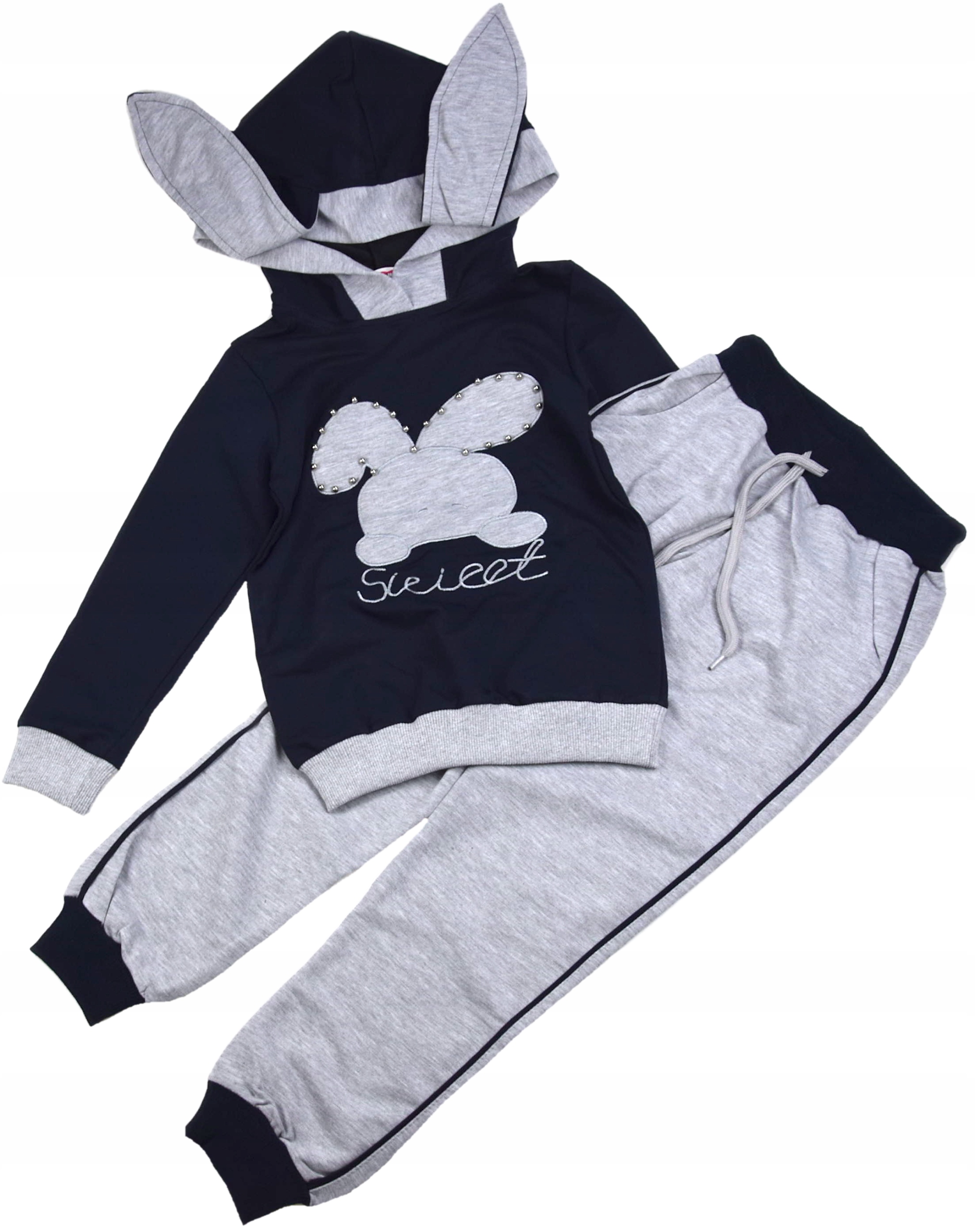 

Dres Komplet Bluza Spodnie Króliczek Czarny 128