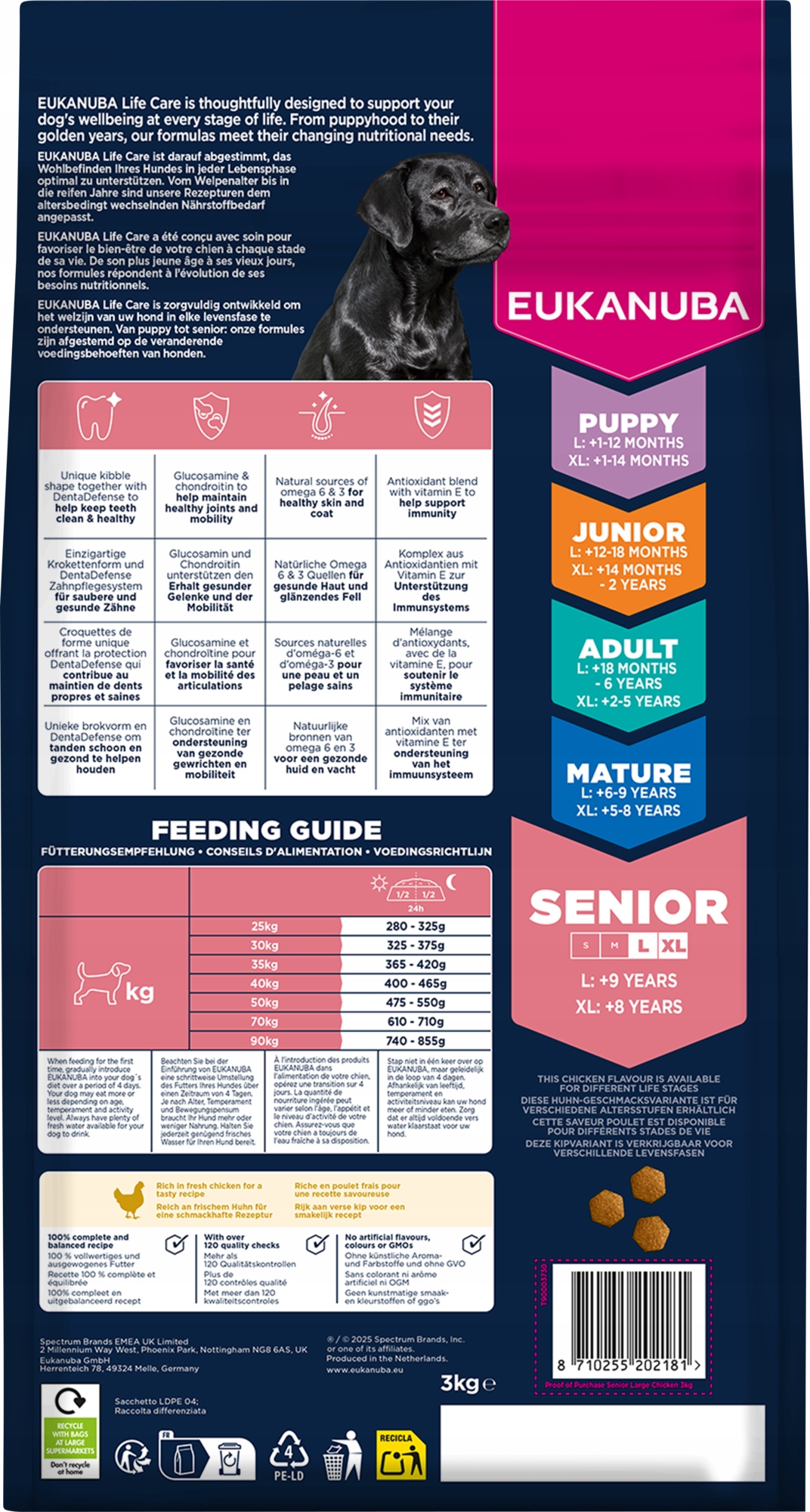 Eukanuba Dog Life Senior suché krmivo pro starší velké psy s kuřecím masem