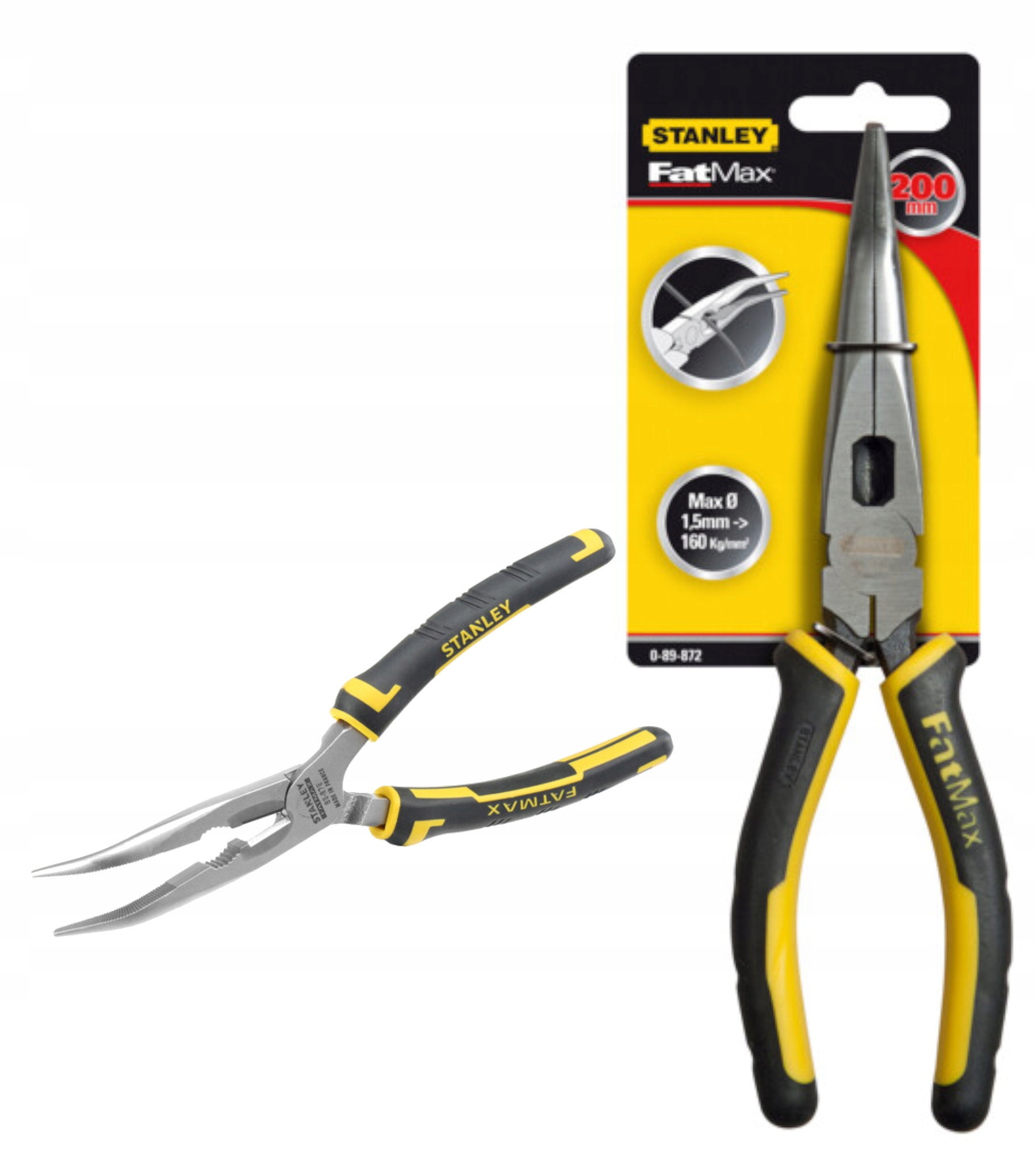 Стэнли плоскогубцы удлиненные изогнутые 200 мм 0-89-872