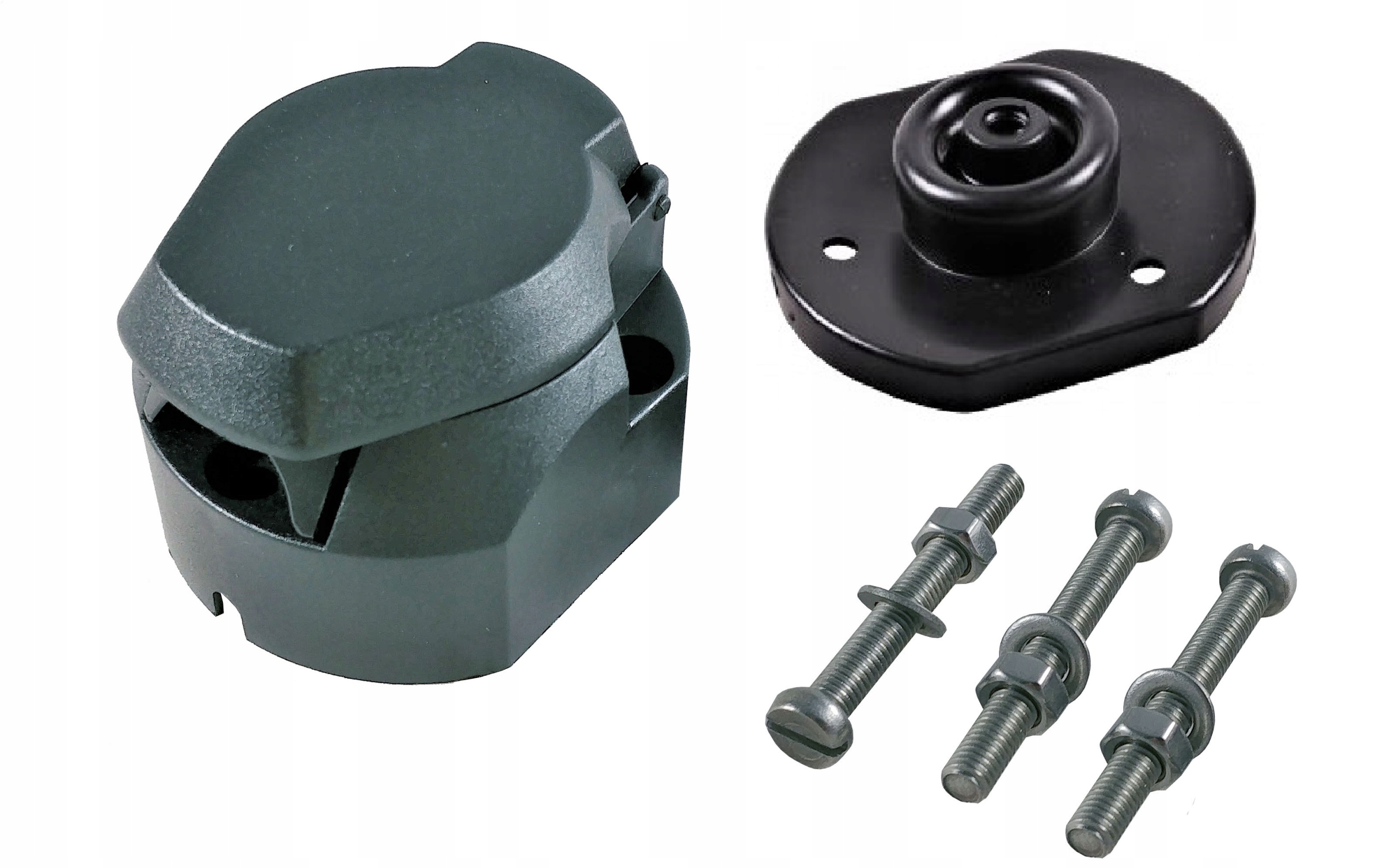 Gniazdo samochodowe wtyczki przyczepy 7 PIN uszczelka śruby