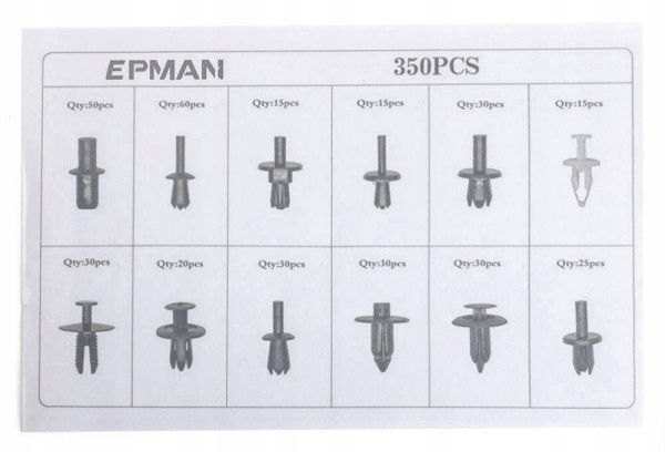 Zestaw spinek kołków montażowych 350szt Typ samochodu 4x4/SUV Autobusy Niezdefiniowany Samochody ciężarowe Samochody dostawcze Samochody kempingowe Samochody osobowe