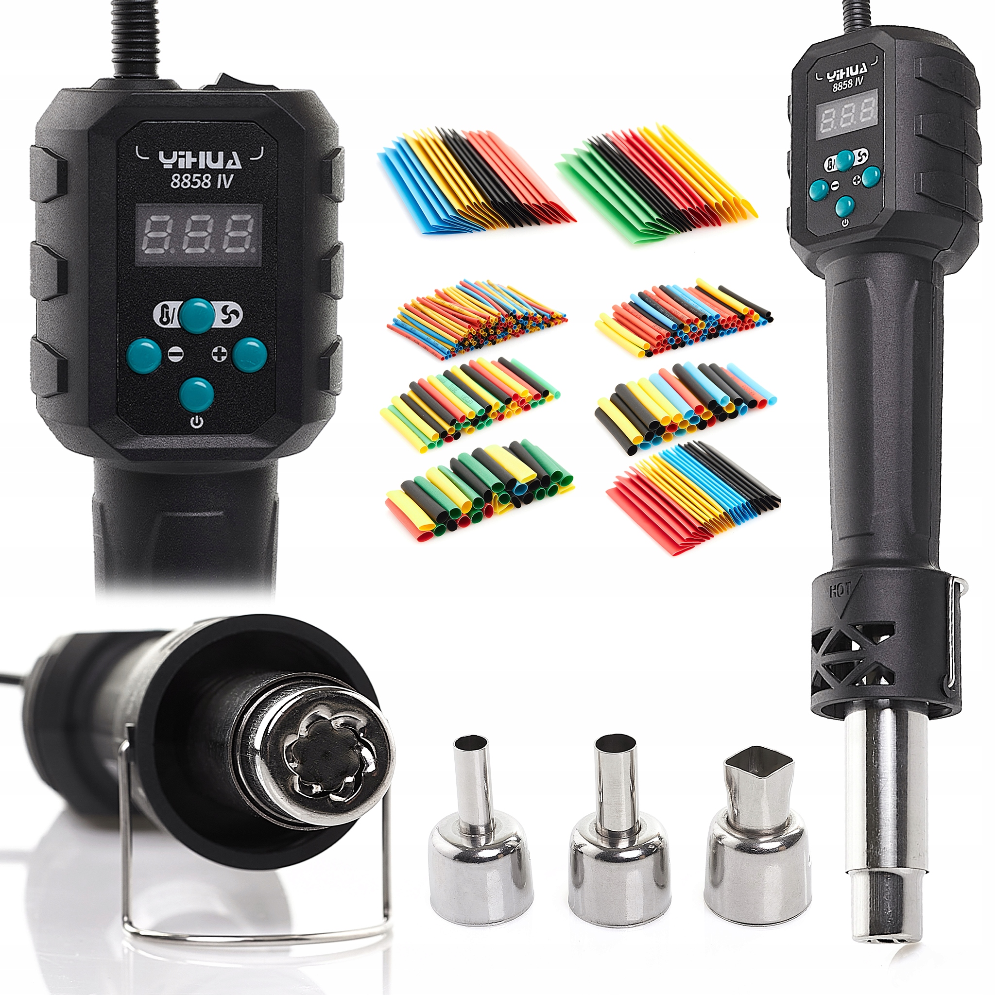 Svařovač Plastu Síťky Pojiv Svařovač Plastů 3x Trysky Trubičky Termosmršťovač