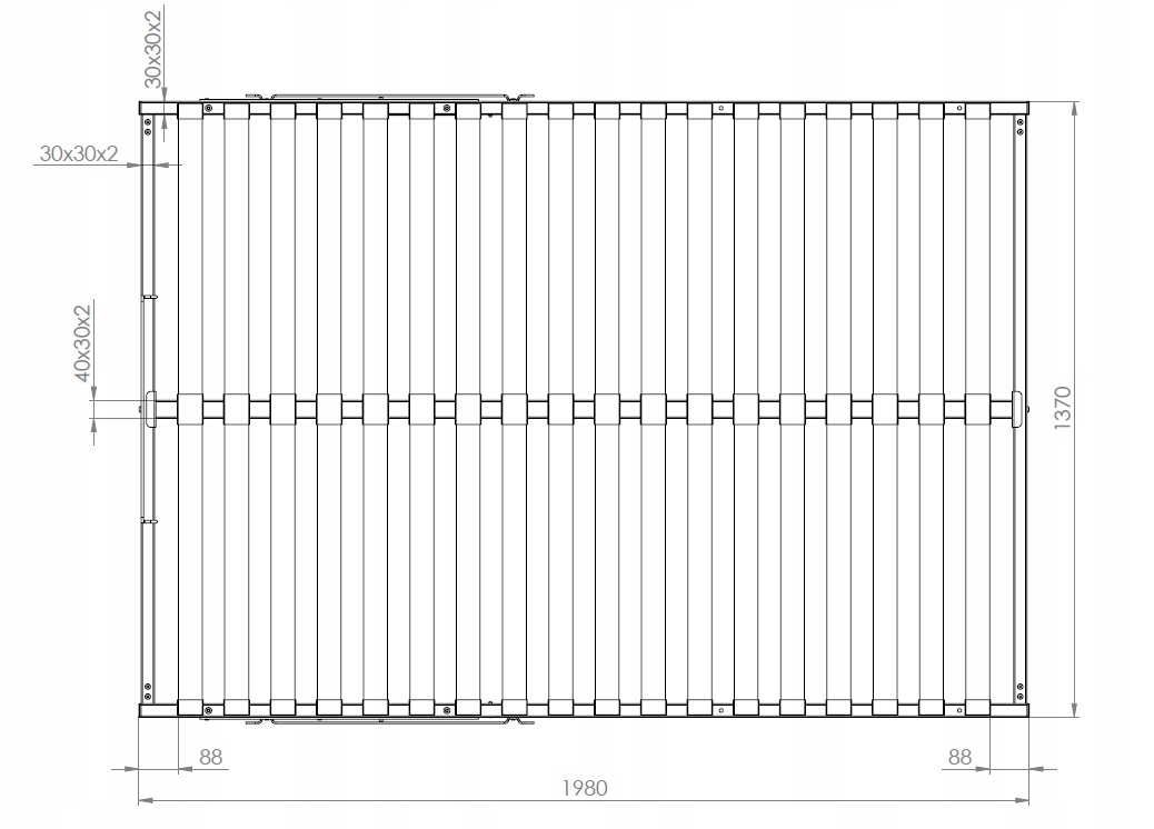 PODNOSZONY STELAŻ RAMA DO ŁÓŻKA 140X200 48 LISTEW Regulacja bez regulacji