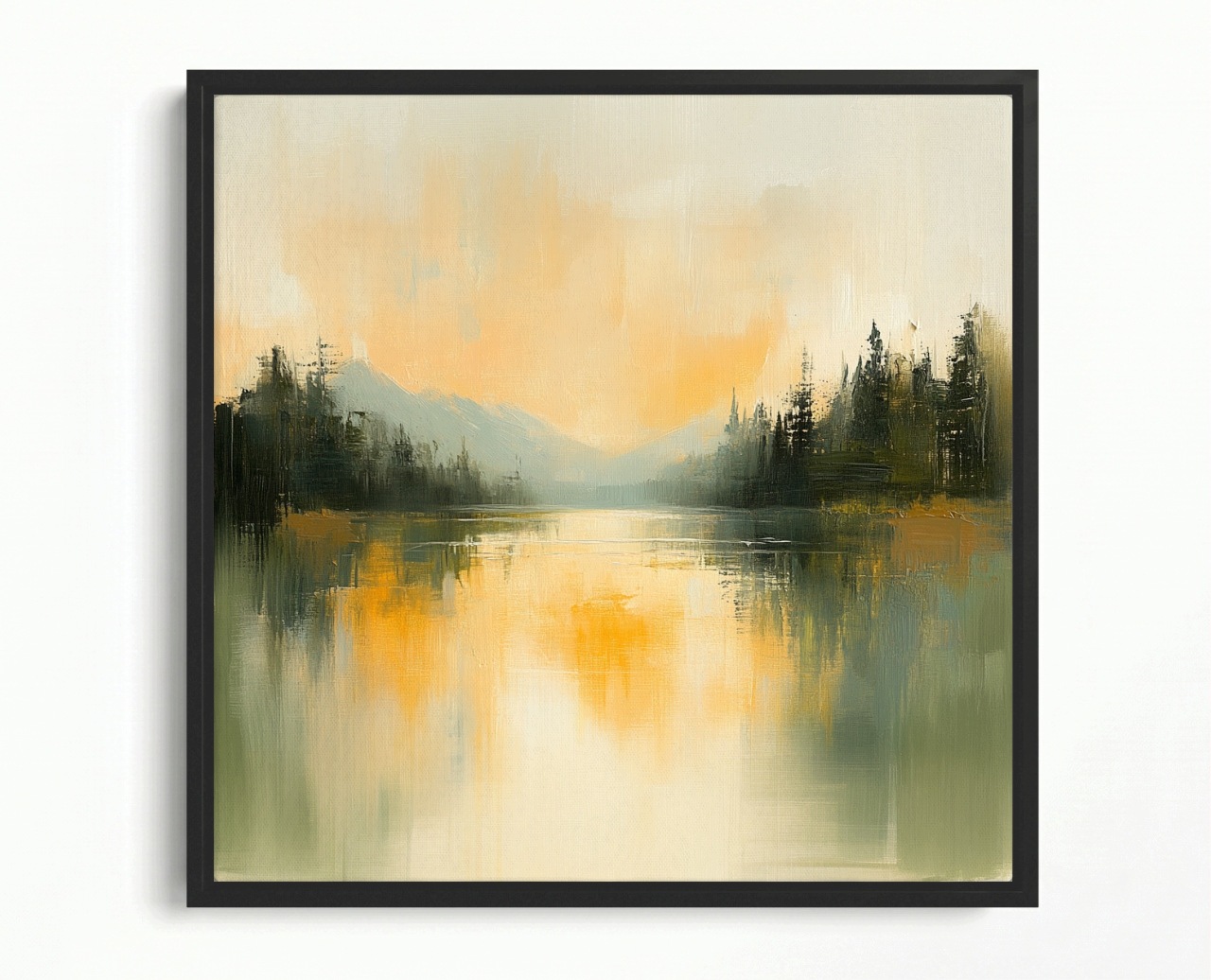 Obraz Rám Americká Krajina Hory Les Jezero Odraz 50x50