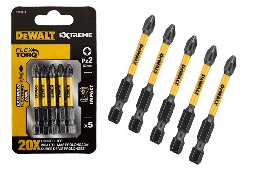 

DeWalt bity udarowe PZ2 57mm Torsion 5szt DT7391T