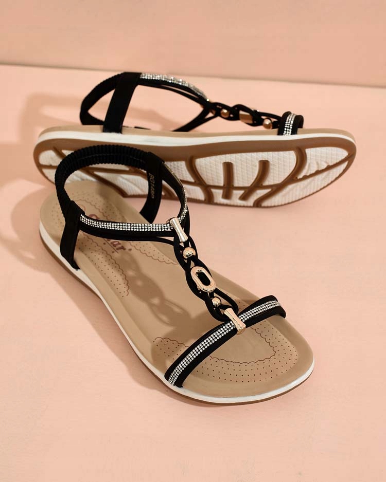 CZARNE SANDAŁKI DAMSKIE WOLOS 40 Materiał zewnętrzny skóra ekologiczna