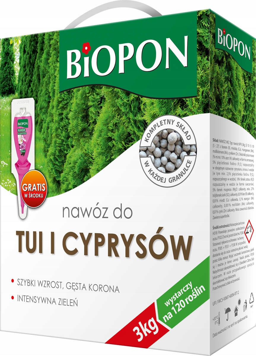 

Nawóz do Tui Cyprysów granulowany Tuje 3 kg Biopon