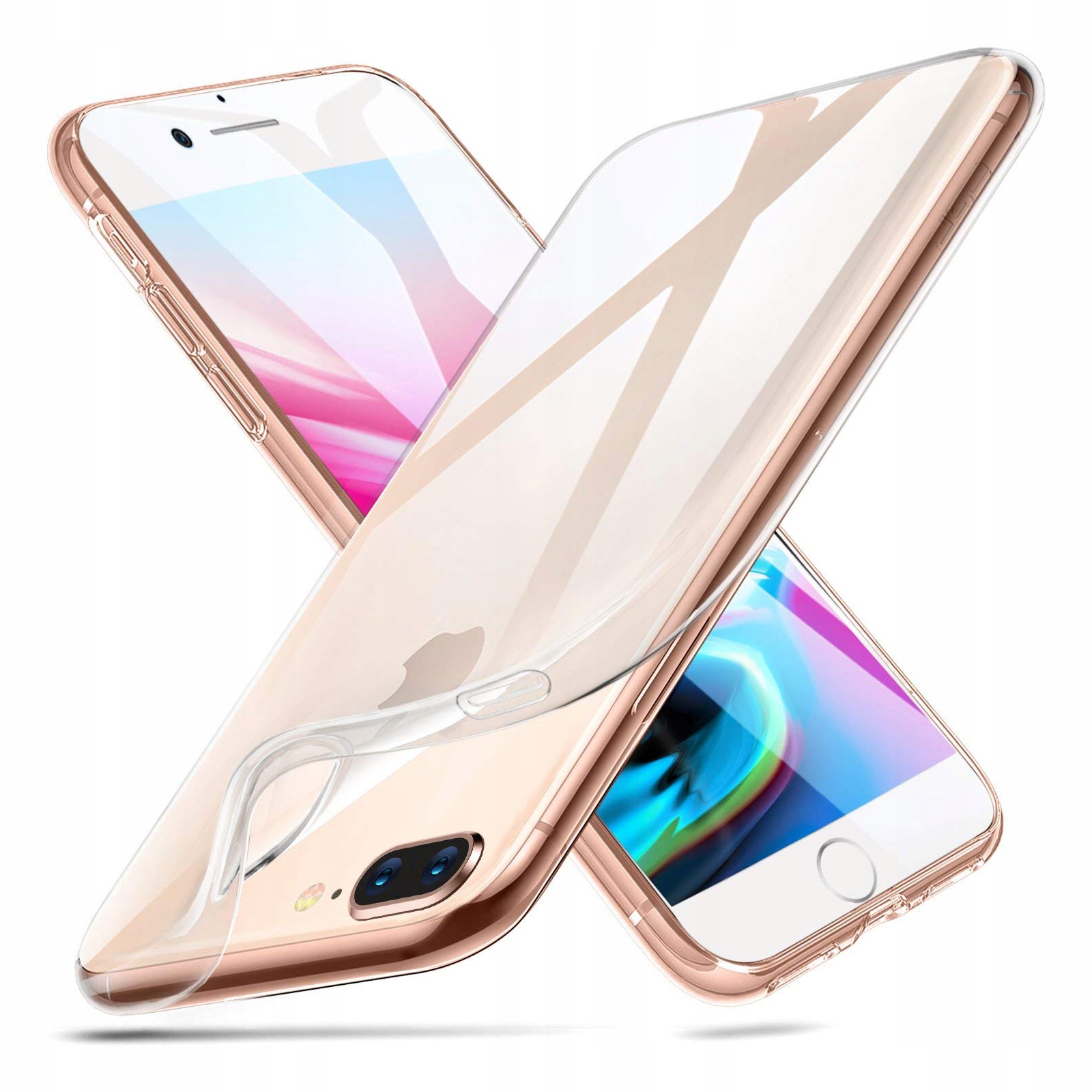 ETUI CLEAR CASE SLIM PLECKI POKROWIEC FUTERAŁ DO IPHONE 7 8 PLUS + SZKŁO