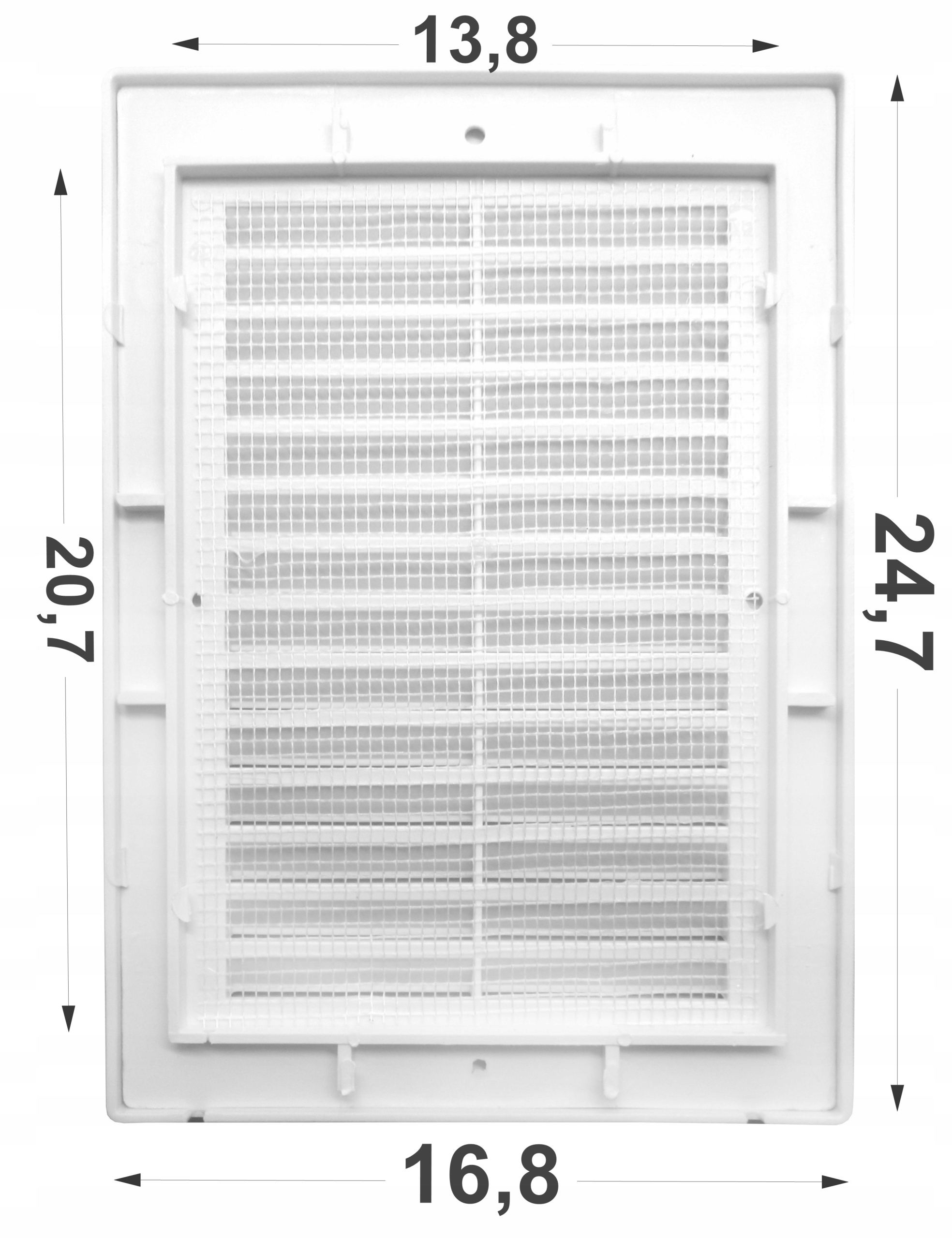 KRATKA WENTYLACYJNA 14X21KOMIN SKOŚNA BIAŁA SIATKA Kod producenta kraskosiat1421bia
