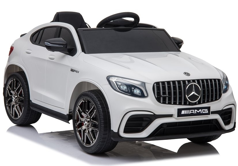 Auto na akumulator Mercedes Glc 63S Miękkie koła Eva Skóra Pilot 4x4 Biały