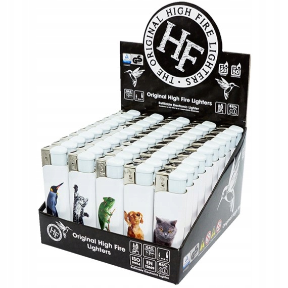 

50x Zapalniczka Piezo H.f. z Zaworkiem Animals Mix