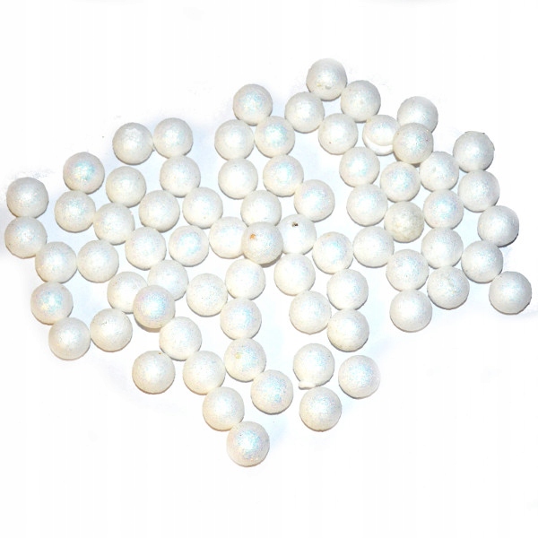 

Kulki bombki białe 18mm kuleczki brokat 20g