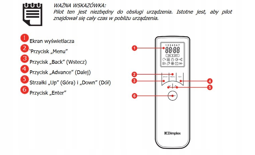 DIMPLEX AC 3RE kurtyna powietrzna 3 kW + pilot Marka Dimplex