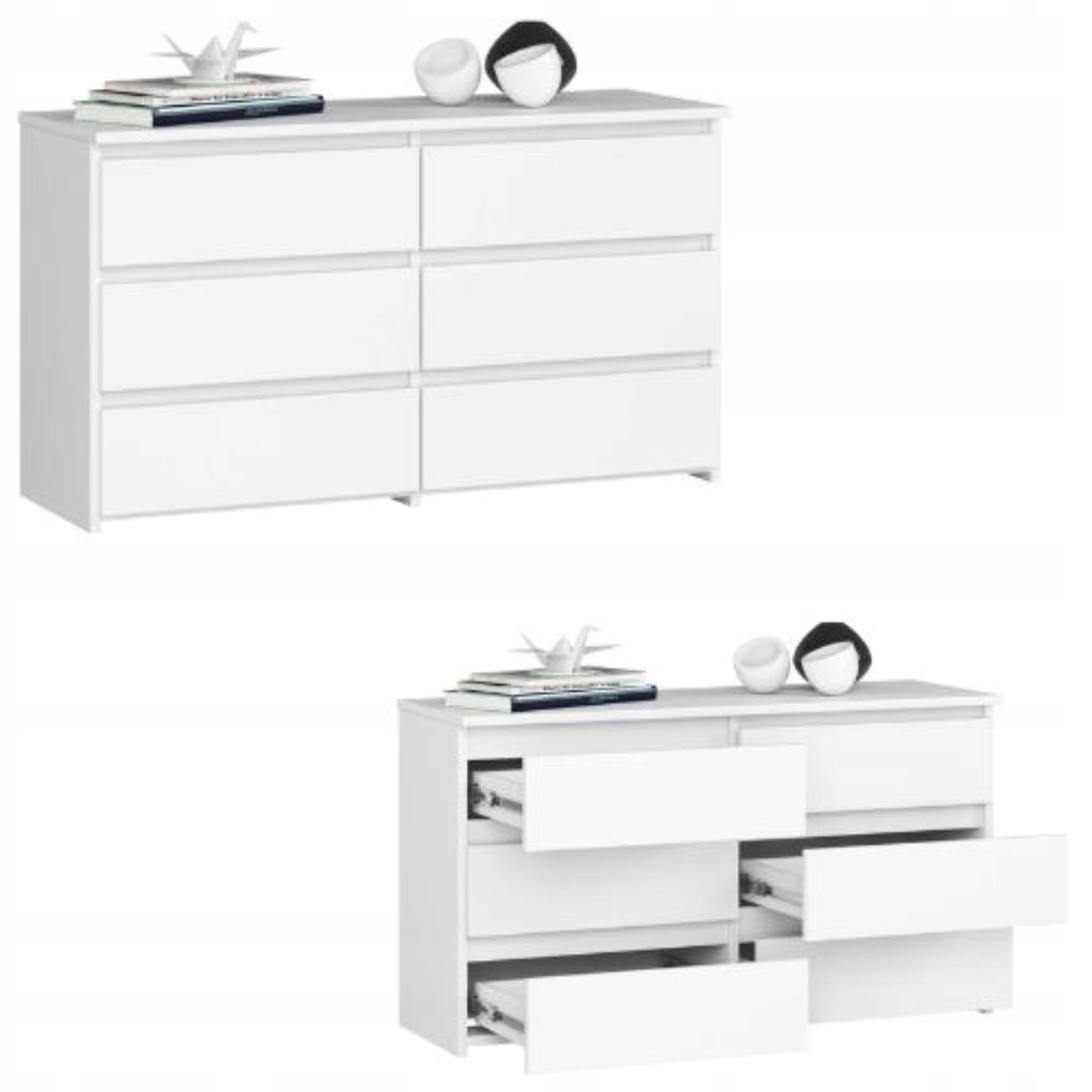 Komoda, skrinka CL100 6 zásuviek, biela Akd