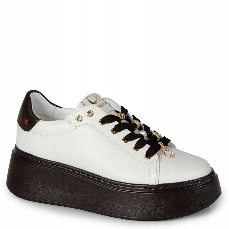 Chebello 4982 Bílo Hnědé Kožené Tenisky 39